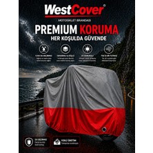 WestCover  Sym Sym Maxi 400 (Gri-Kırmızı Parç.)Motosiklet Branda Su-Toz Geçirmez Motor Örtü