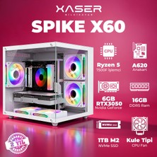Xaser Spike X60 Ryzen 5 7500F 16GB Ddr5 Ram 1tb M.2 Nvme SSD 6gb RTX3050 Masaüstü Oyuncu Bilgisayarı