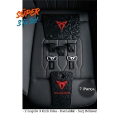 Laren Auto Cupra Formentor & Leon 3'lü Aksesuar Set Bardaklık, Şarj Bölmesi, Toka