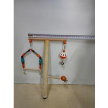Netx  Kuş Oyuncaklı Kafes Üstü Tünek 25X34X1 cm Muhabbet ve Paraket Için Uygundur