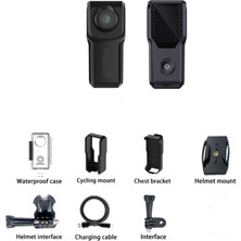Gaman 4K Ultra Hd Wi-Fi Motorsiklet Kaskına Takılabilen Su Geçirmez Aksiyon Kamerası - Geniş Açı - Mini Boy