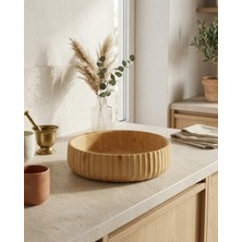 MİEN 22 cm Bambu Kase Doğal Salata ve Sunum Kasesi