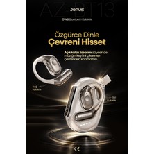 Jopus Ows Spor Bluetooth Kulaklık - Açık Kulak Bluetooth 5.4 - 8 Saat Uzun Pil AZ-BT13 Krem