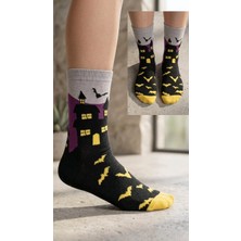 Neşeli Çoraplar Cadı Evi Renkli Unisex Çorap