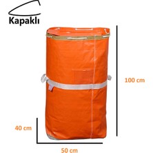 Jokey Ambalaj Iş-Ev Branda Taşıma Çuvalı 50X40+100CM Kapaklı, Ipli ve Cepli 170GR.TEKSTIL Çuvalı- (Turuncu)
