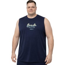 Battal Moda Battalmoda Erkek Büyük Beden Lacivert Sıfır Kol Fresh Tişört 3xl-4xl-5xl-6xl
