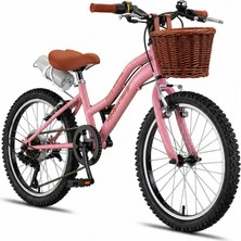Trendbisiklet Retro Classic  20 Jant Vitesli Hasır Sepetli Çocuk Bisikleti (6-9 Yaş) Pembe