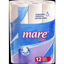 Mare Plus 12 Rulo Kağıt Havlu 2 Katlı Kokusuz Ultra Emici Paket