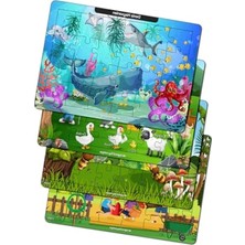 Calperia Eğitici Ahşap Puzzle Seti, 24 Parça ile 3 Yaş Üzeri
