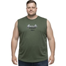 Battal Moda Battalmoda Erkek Büyük Beden Haki Sıfır Kol Fresh Tişört 3xl-4xl-5xl-6xl