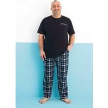 Aydoğan Büyük Beden Erkek Kısa Kol Süprem Pamuklu Pijama Takımı 250003 Siyah