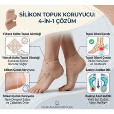 Wellflex Silikon Topuk Dikeni Koruyucu, Çatlak Önleyici ve Topuk Çorabı (Çift)