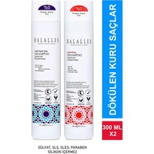 Halalles Saç Dökülmesine Karşı Şampuan Işlemsiz Kuru Saçlar - Sülfatsız & Vegan Formül 2 x 300 ml