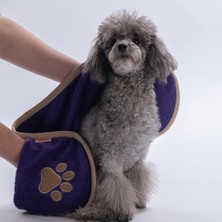 Pawstar Purple Mor Evcil Hayvan Kurulama Havlusu-Köpek Kurulama Havlusu- Kedi Kurulama Havlusu