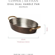 Voeux Artisan Koleksiyonu Bakır Dövmeli Oval Sahan 22 cm