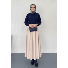 Maimoda Tesettür Pileli  Maxi Boy Kloş Etek