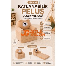 Hak-İş Oyuncak Sevimli Ayıcık 120 cm Katlanabilir Peluş Çocuk Koltuğu (Bej)