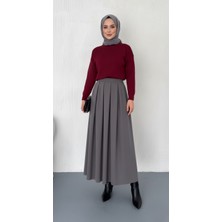 Maimoda Tesettür Pileli  Maxi Boy Kloş Etek