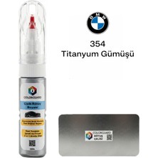 Colorguard Bmw 354 Titanyum Gümüşü Iğneli ve Fırçalı Özel Tasarım Şişe Rötuş Boyası ve Profesyonel Rötuş Çeliği Seti