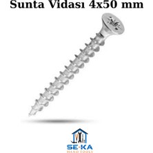 Seka Hand Tools Sunta Vidası 4X50 mm 500'LÜ Paket – Mobilya & Ahşap Uygulamaları Için Güçlü, Paslanmaz Vida Seti