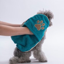 Pawstar Turquoise Turkuaz Evcil Hayvan Kurulama Havlusu-Köpek Kurulama Havlusu- Kedi Kurulama Havlusu