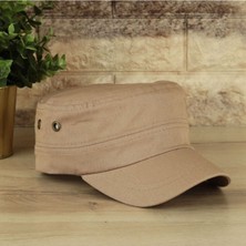 Moda Nokta Unisex Yazlık Canvas Kumaş Camel Renk Şapka Desenli Konforlu Aksesuar