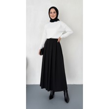 Maimoda Tesettür Pileli  Maxi Boy Kloş Etek