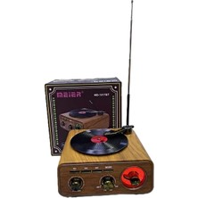 GUNKES MD-1317BT Bluetooth Nostaljik Tasarım Hoparlör Radyo Plak Çalar Görünümlü Usb, Tf, Aux,