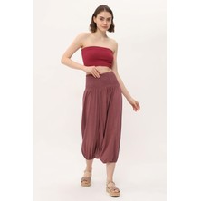 Yoga Zero Padma Pants Bordo Renkli Yüksek Bel Konforlu Pantolon Standart Beden