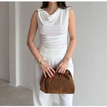 Benevento Clothing Drapeli Aksesuar Detaylı Bluz