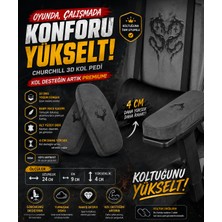 XMAX Churchill 3D Koltuk Kol Pedi Kadife Kumaş 32 Dns Yoğun Sünger Koyu Gri (Ergonomik Kol Destek)