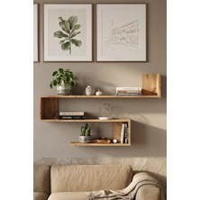 Yurudesign Shelf R10 Modern Duvar Rafı Kitaplık Atlantik Çam Yonga Levha 120 cm Genişlik WL10-A