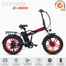Stradacycles Strada Cycles E-Bro Hidrolik Disk Fat Bike Katlanabilir 20 Jant Elektrikli Bisiklet