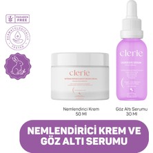 Clerie Yoğun Nemlendirici Cica  Krem ve Morluk Karşıtı Göz Altı Serumu -  Cilt & Göz Bakım Seti