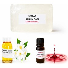 Carmelina Sabun Yapım Seti-5 (Şeffaf Sabun Bazı- Kırmızı Boya Ve Yasemin Esansı)