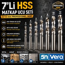 Universal 7'li Hss Matkap Ucu Seti - Paslanmaz Çelik Demir Sert Metal Plastik ve Ahşap Delici Uç Takımı