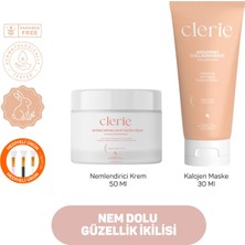 Clerie Soyulabilir Kolajen Maske & Nemlendirici Cica Krem Ikili Cilt Bakım Seti – Arındırıcı, Onarıcı, Gözenek Sıkılaştırıcı, Yoğun Nemlendirici ve Porselen Cilt Etkisi Için