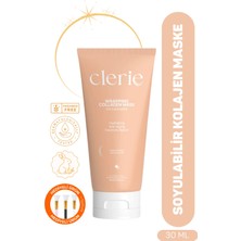 Clerie Soyulabilir Kolajen Yüz Maskesi – Porselen Cam Cilt, Anti Aging, Nemlendirici, Kırışıklık Karşıtı & Gözenek Küçültücü Collagen Maske
