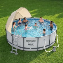 Bestway Steel Pro Max Gölgelikli Prefabrik Yuvarlak Havuz Seti 427CM x 122CM 5612X BW609