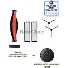 Roboclinic Xiaomi Mi Robot Vacuum S10T Robot Süpürge Uyumlu Yedek Fırça, Hepa Filtre - 6 Parça