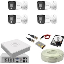 Hikvision 4 Kamerali Gece Renkli 8 Kanal Dvr 500GB HDD