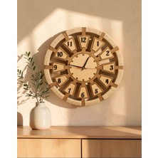 Ergeç Tasarım Makrome Detaylı El Yapımı MDF Duvar Saati – 40 cm