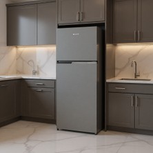 Arçelik 566406 MI Çift Kapılı Buzdolabı 406 lt E Enerji Sınıfı No Frost Özelliği ile Gümüş