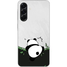 Le Balvo Samsung Galaxy A56 Uyumlu Bambuya Çıkan Panda Baskılı Silikon Kılıf