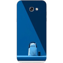 Le Balvo Samsung Galaxy A7 (2017) Uyumlu Kulaklı Kedi Baskılı Silikon Kılıf