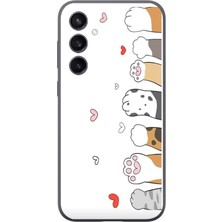 Le Balvo Samsung Galaxy S23 Uyumlu Kedi Harekatı Patileri Baskılı Silikon Kılıf