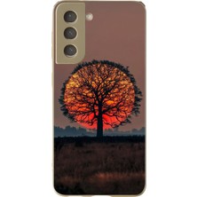 Le Balvo Samsung Galaxy S21 Fe Uyumlu Güneşe Denk Gelen Ağaç Baskılı Silikon Kılıf