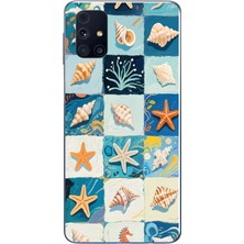 Le Balvo Samsung Galaxy M31S Uyumlu Deniz Kabukları Baskılı Silikon Kılıf