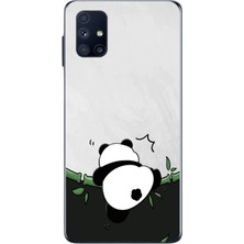 Le Balvo Samsung Galaxy M51 Uyumlu Bambuya Çıkan Panda Baskılı Silikon Kılıf
