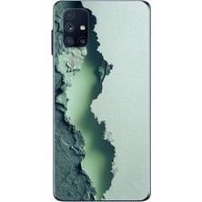 Le Balvo Samsung Galaxy M51 Uyumlu Koyu Yeşil Izler Baskılı Silikon Kılıf